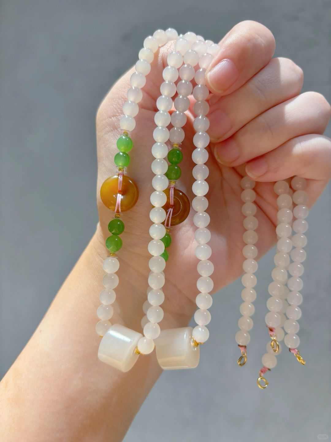大漂亮，巨美的藕粉项链