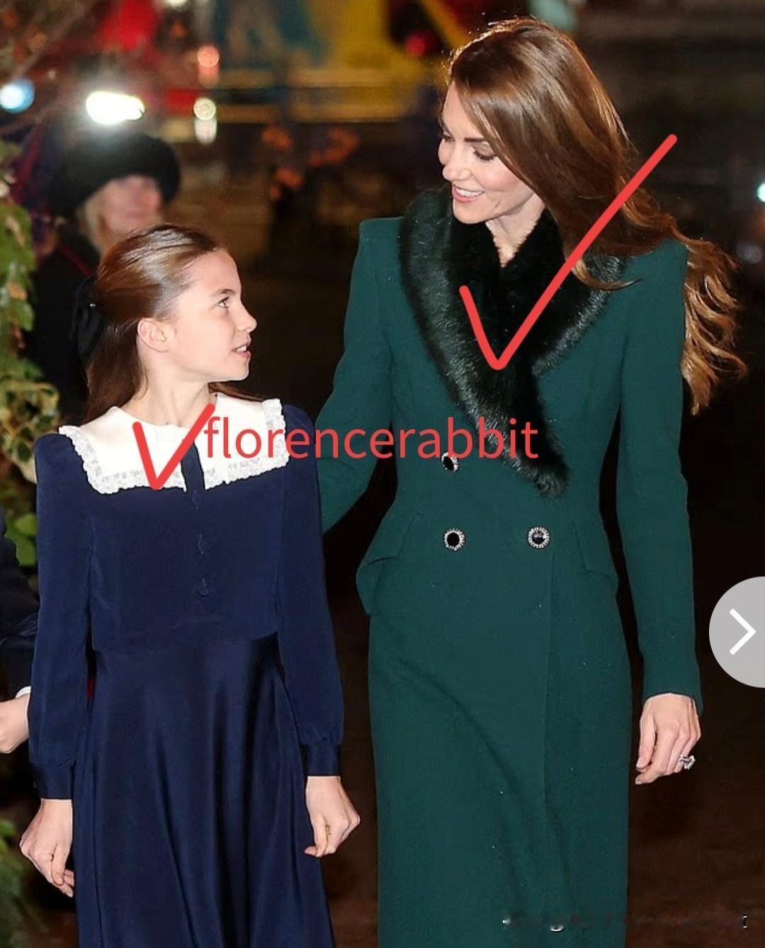 夏洛特公主真是妈妈的小棉袄🌹 周五晚上，夏洛特穿了一套与父亲和兄弟们相呼应的海