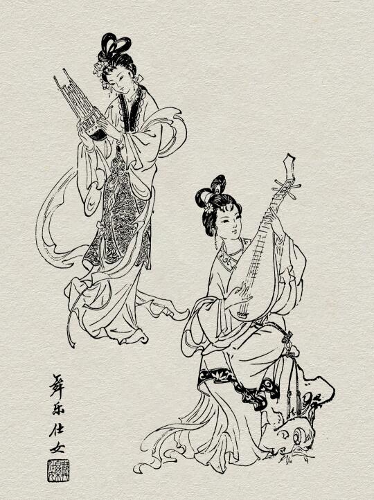 舞乐侍女图