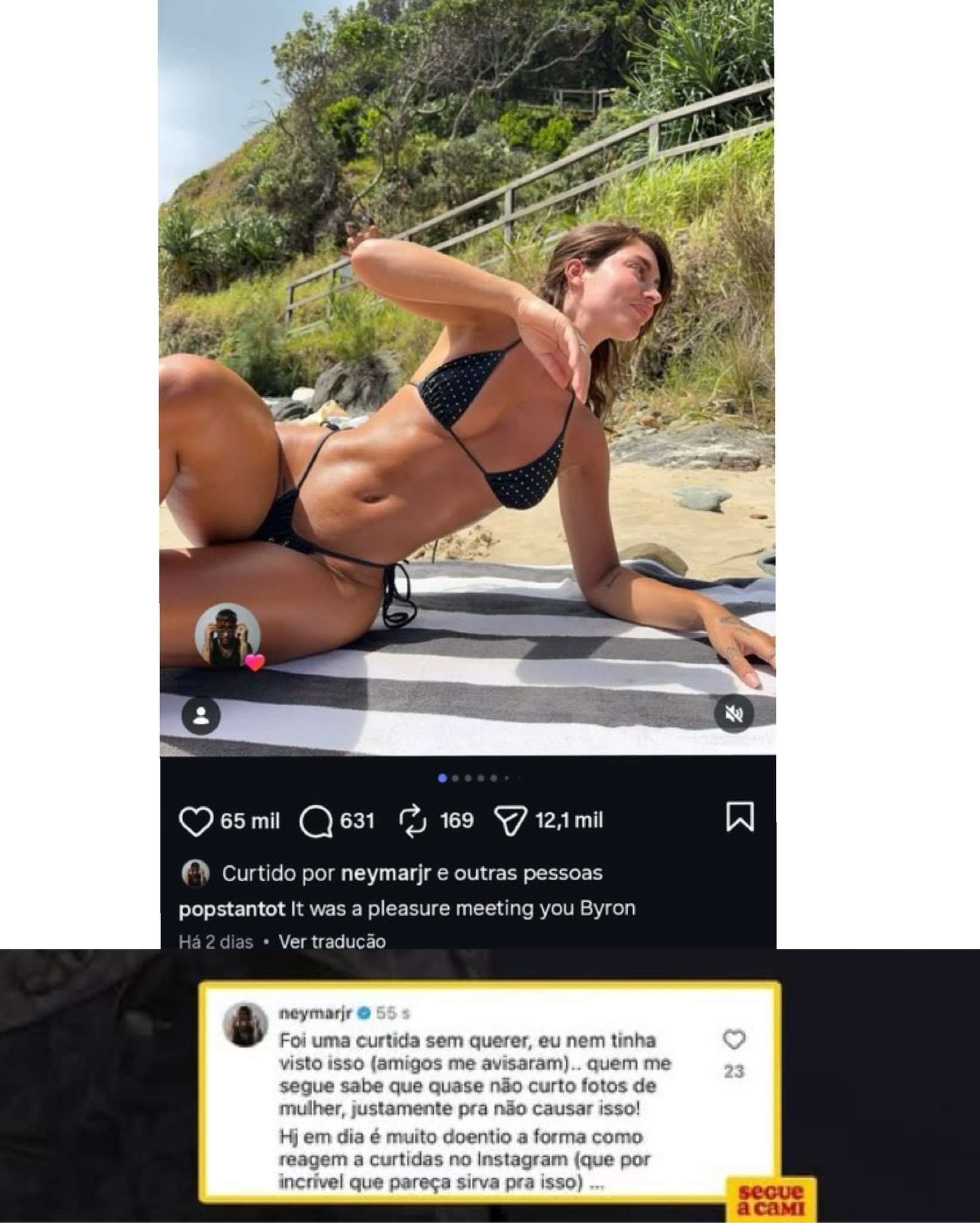 内马尔就意外点赞一位网红照片一事发表声明。“那是个意外点赞。我之前根本没注意到；