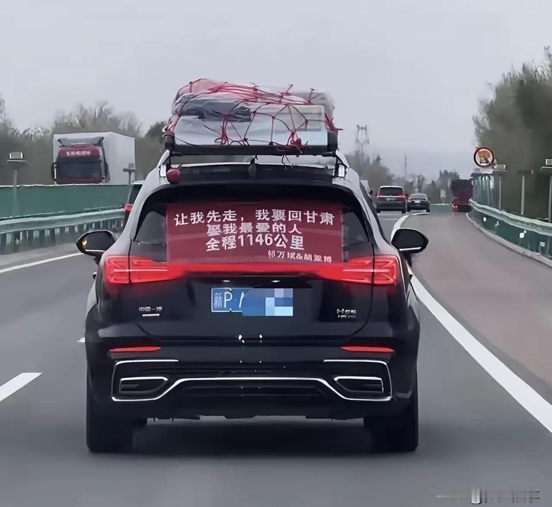 4月30日，高速公路上，一辆挂着新P新疆牌照的黑色SUV，在车流里瞬间出圈。车尾