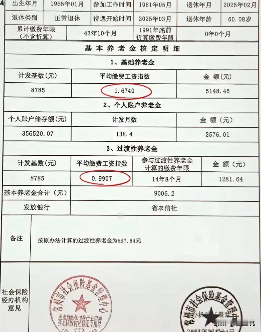 又一位延迟退休的基本养老金核定表。
2025年1月份就年满60周岁了，因延迟一个