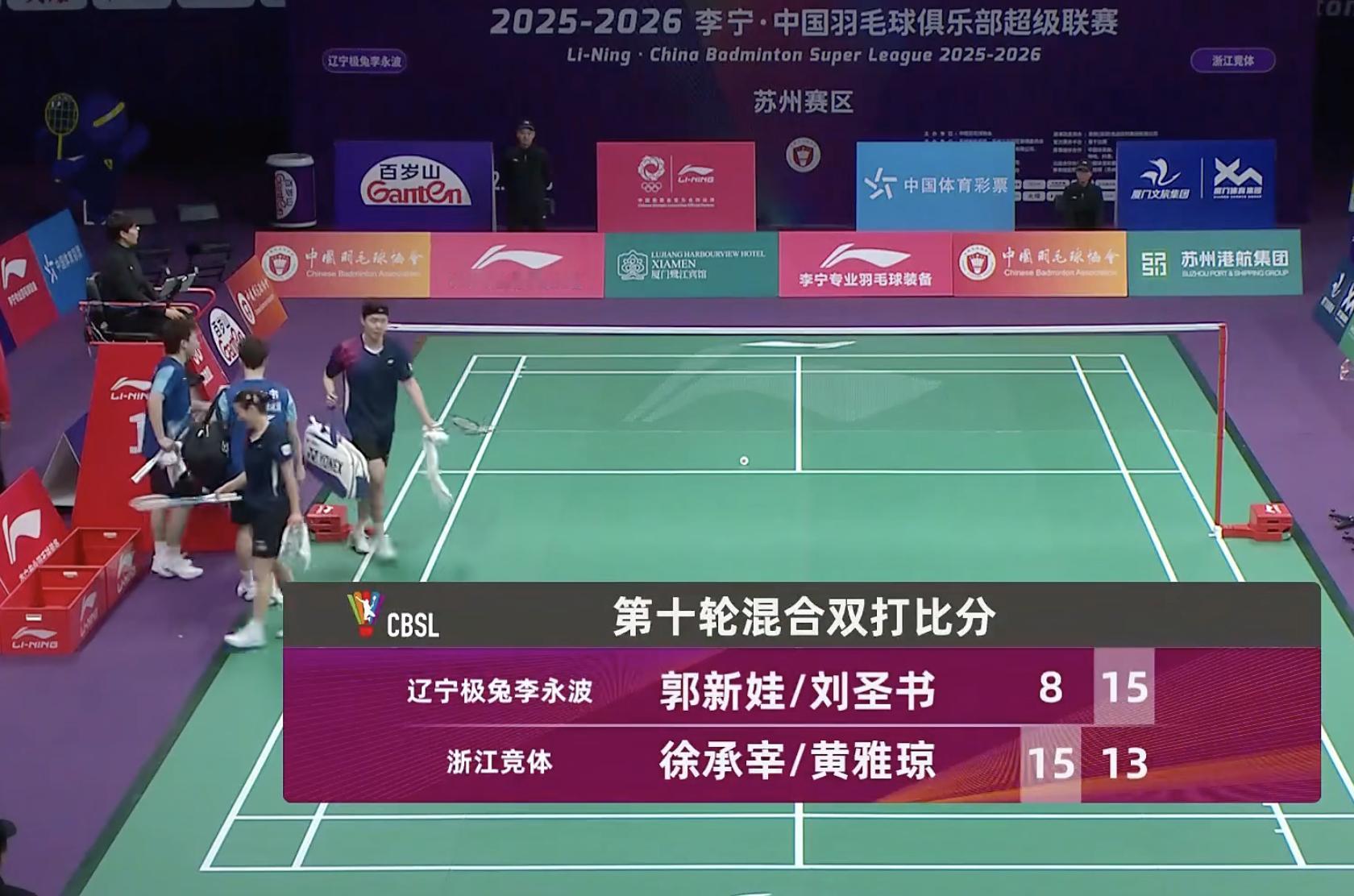 徐承宰/黄雅琼 15-8、13-15 郭新娃/刘圣书决胜局！黄雅琼徐承宰羽超限定
