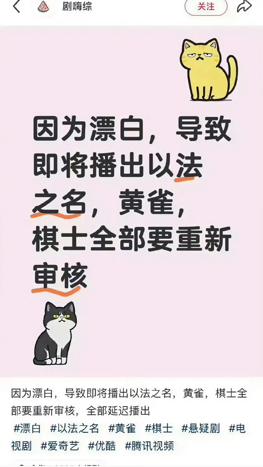 漂白这个烂剧真的另一种形式的吃绝户了……搞得张译的新剧《以法之名》还要重审，还不