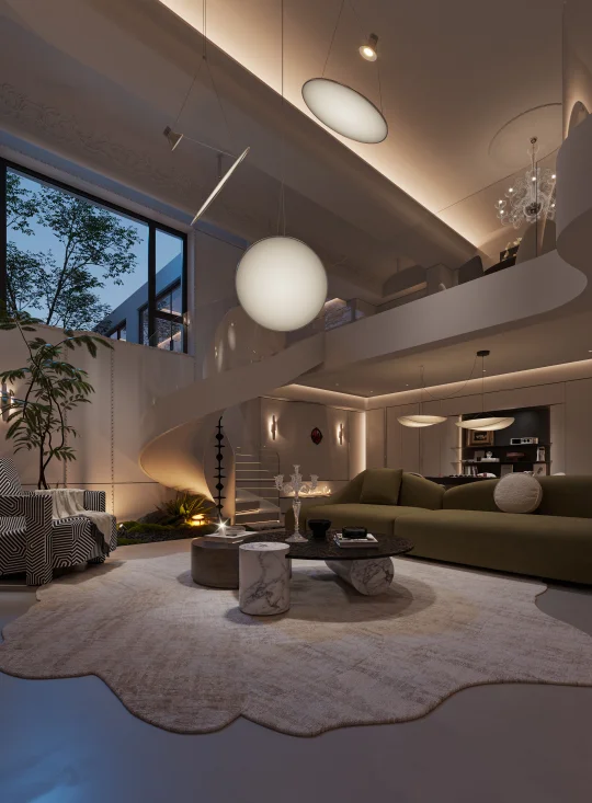 昆明逆天地下室！6米挑空×香奈儿黑白，旋梯