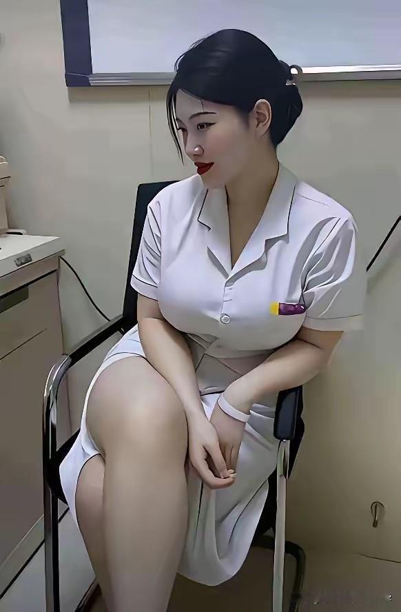 我今天去医院输液，坐着的护士小姐姐让我的脑袋瓜子嗡嗡作响，尤其是她的大长腿外露的