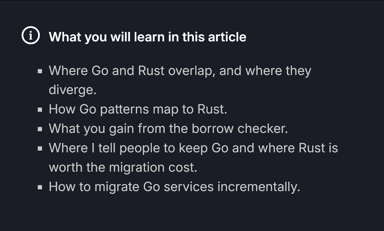 技术博文：从 Go 迁移到 Rustcorrode.dev/learn/migr