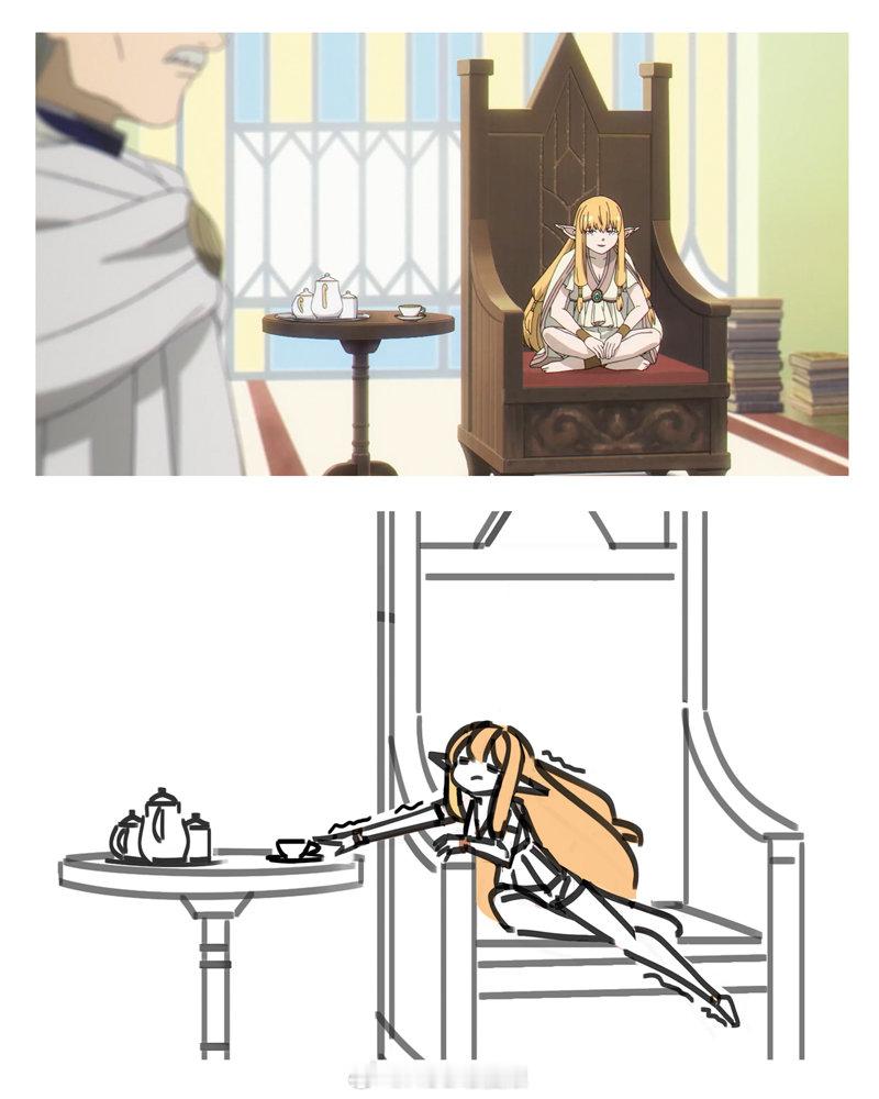 #葬送的芙莉莲# 从作画上挺难拿到杯子的师祖[笑cry][笑cry]（X：mak