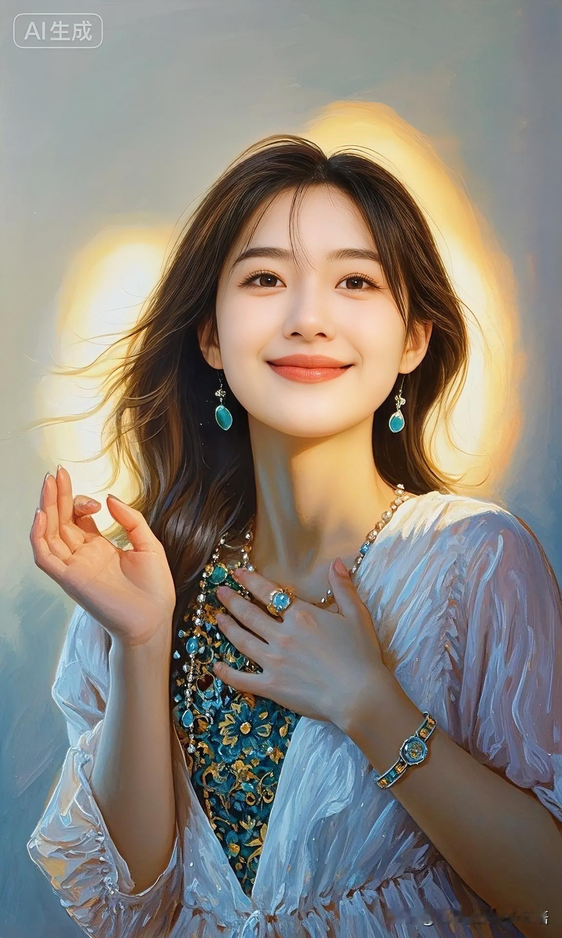 油画质感拉满！肤白貌美的亚洲女神，发梢轻扬，姿态优雅，每一帧都是心动的感觉💖 