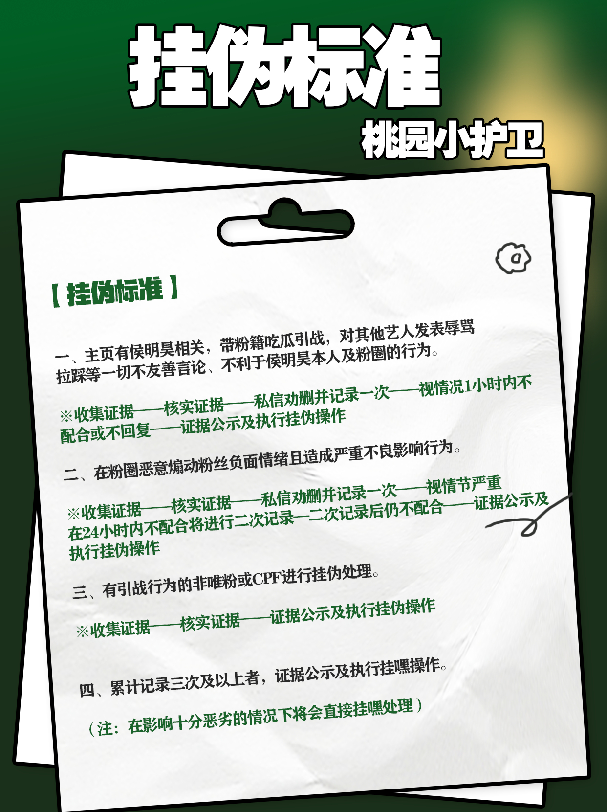 【挂●/挂伪标准更新公告】各位猕猴桃们大家好！最近收到了很多猕猴桃给小护卫的意见
