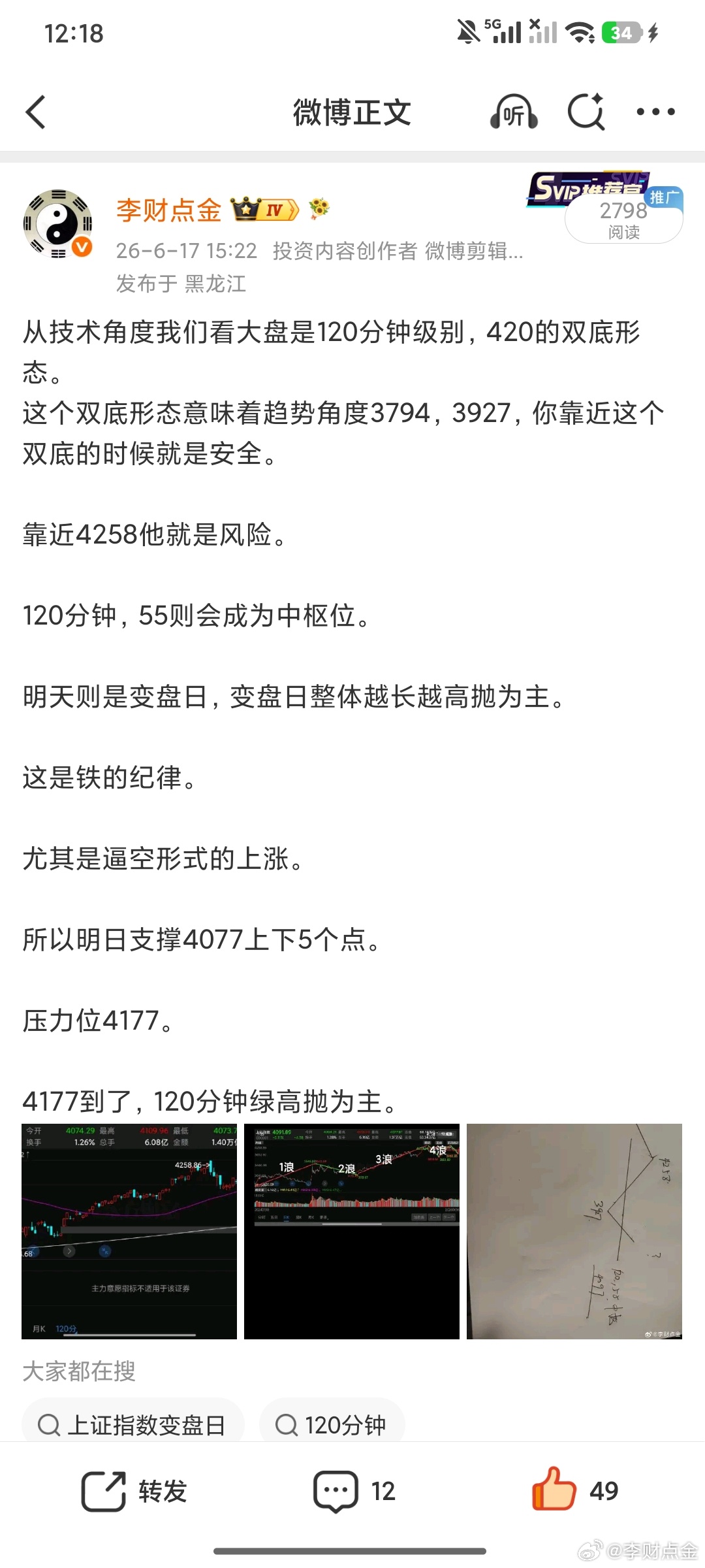 下午主力人家选择分时方向，我是得到4095啊我还是给你跌破4095。都是好事。为
