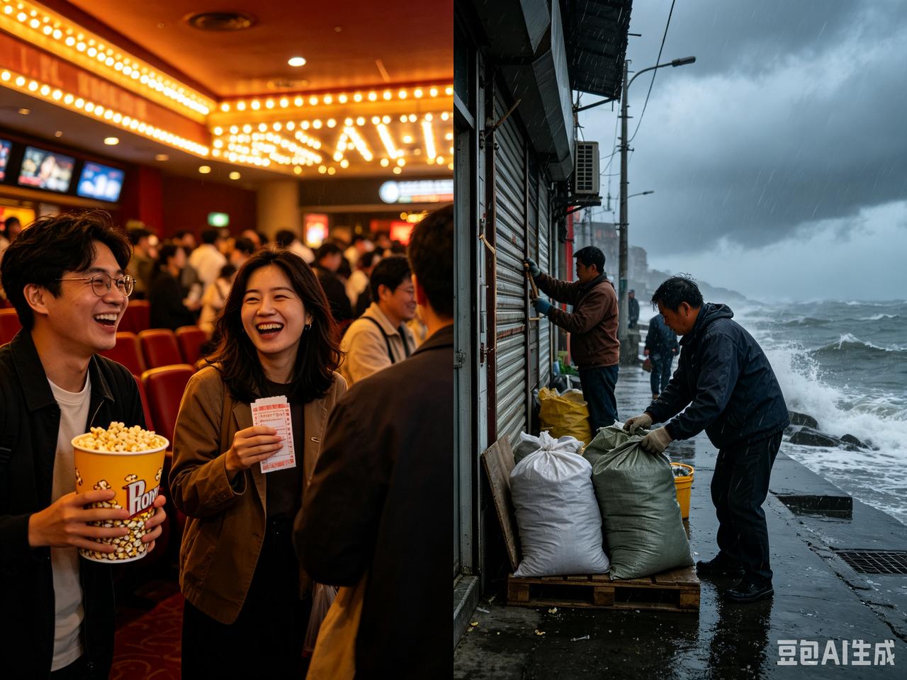 一半举国狂欢看电影，一半沿海彻夜抗台风：这世间的悲喜，从不相通。
 
这个夏天，