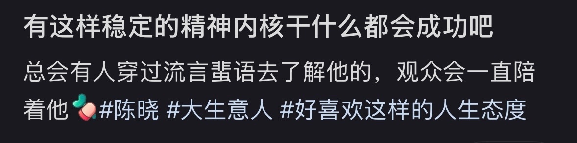 清醒，通透，一直都坚守自己的行业底线与演员原则。脚踏实地演好一部部戏，每部戏都用