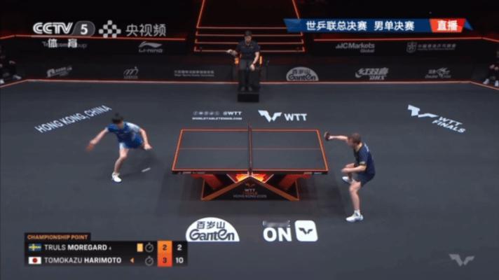 张本智和4场比赛4次致敬樊振东男单1/8决赛4-2击败西蒙·高茨后，首次模仿樊振