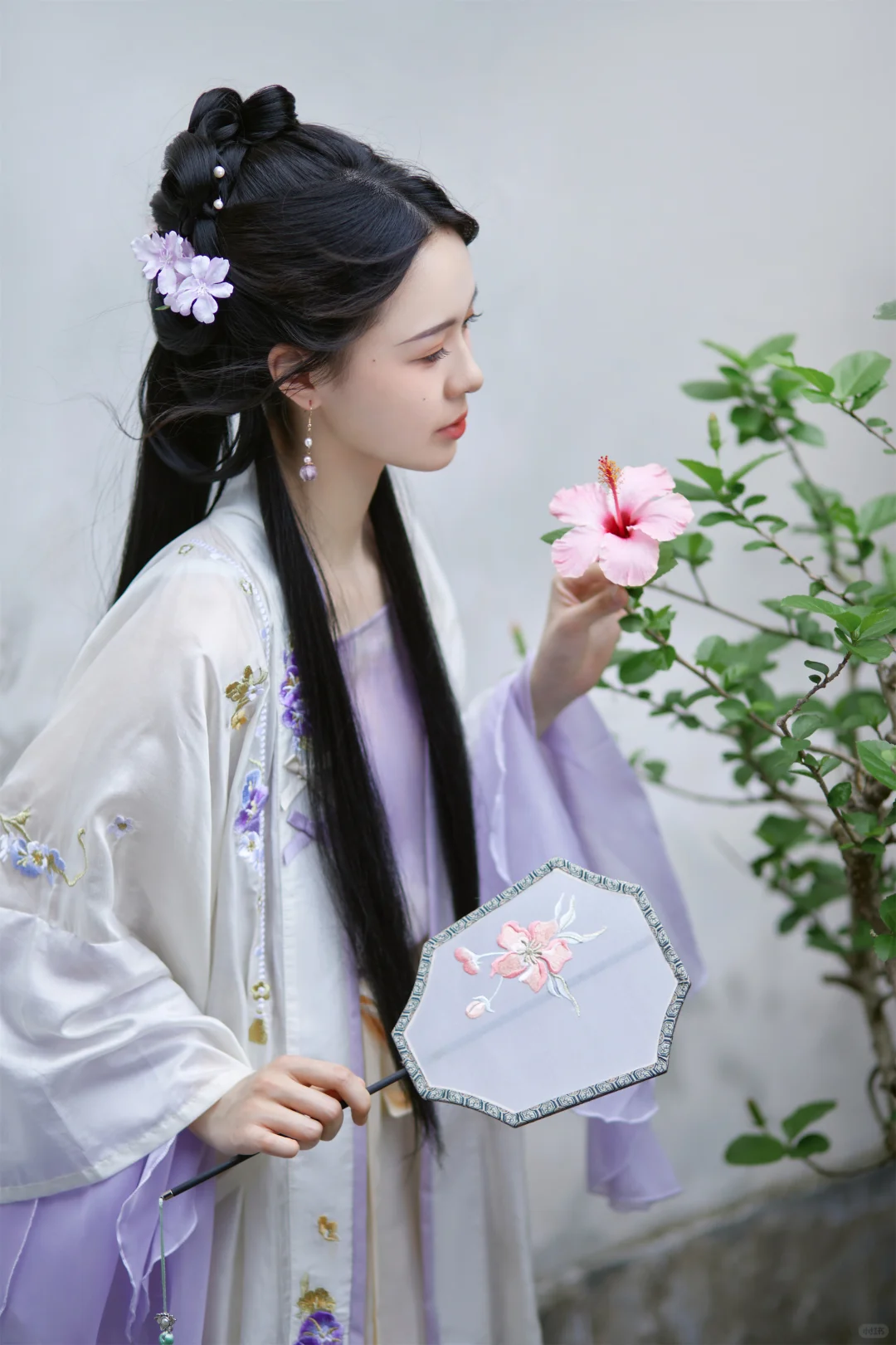 闲来听花落🌸果然没有人能拒绝紫色汉服✨