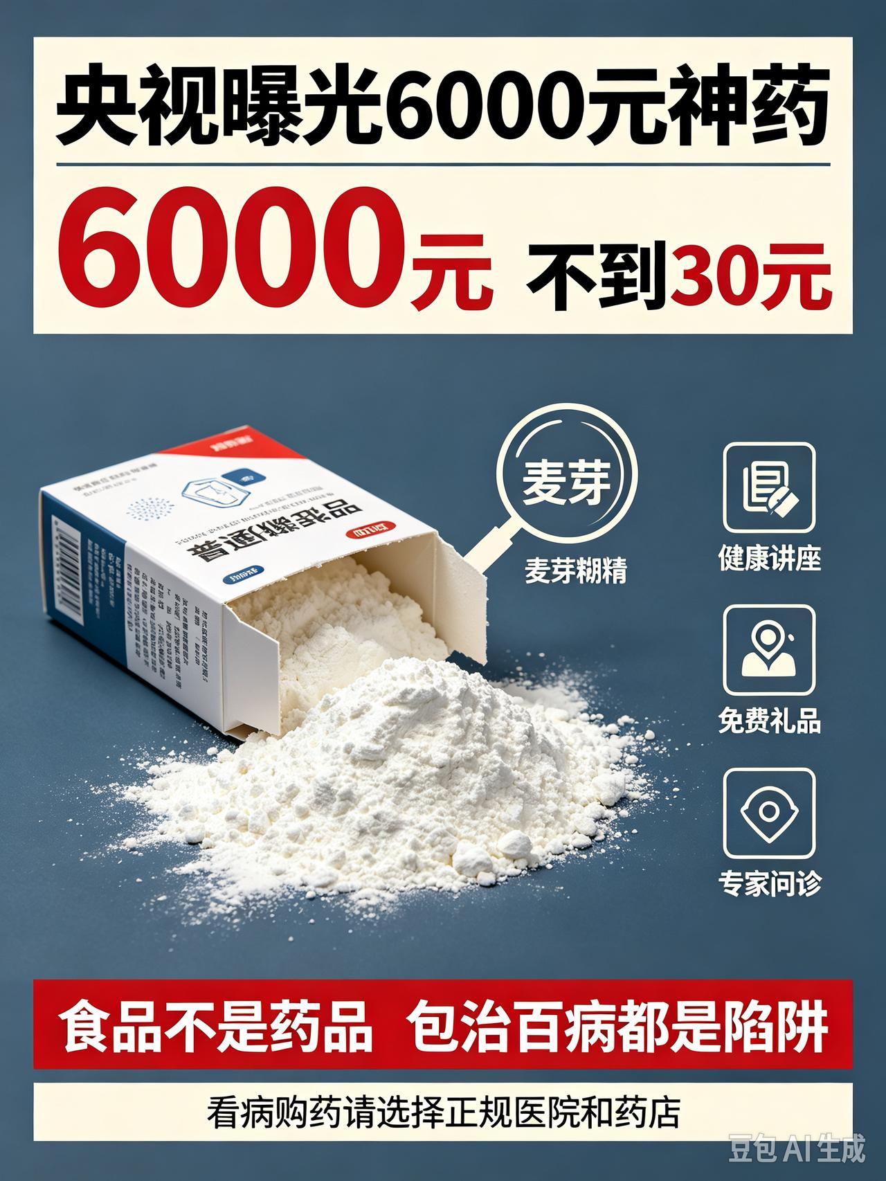 央视曝光6000元神药成本不到30元
 
央视曝光一款标价6000元的“神药”，
