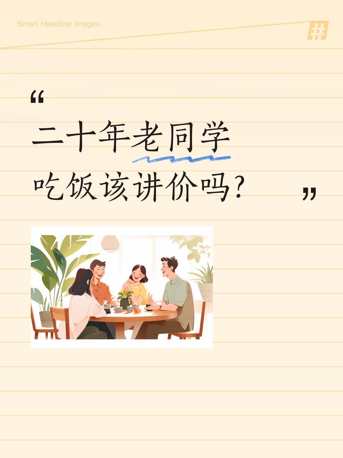 二十年老同学吃饭该讲价吗？
最近一段对话引发热议：老同学聚餐后主动要求老板给成本