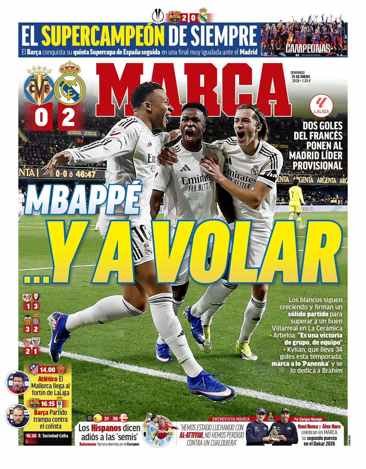 2-0 战胜比利亚雷亚尔，姆巴佩梅开二度，其中包括一粒勺子点球。进球后的他第一时