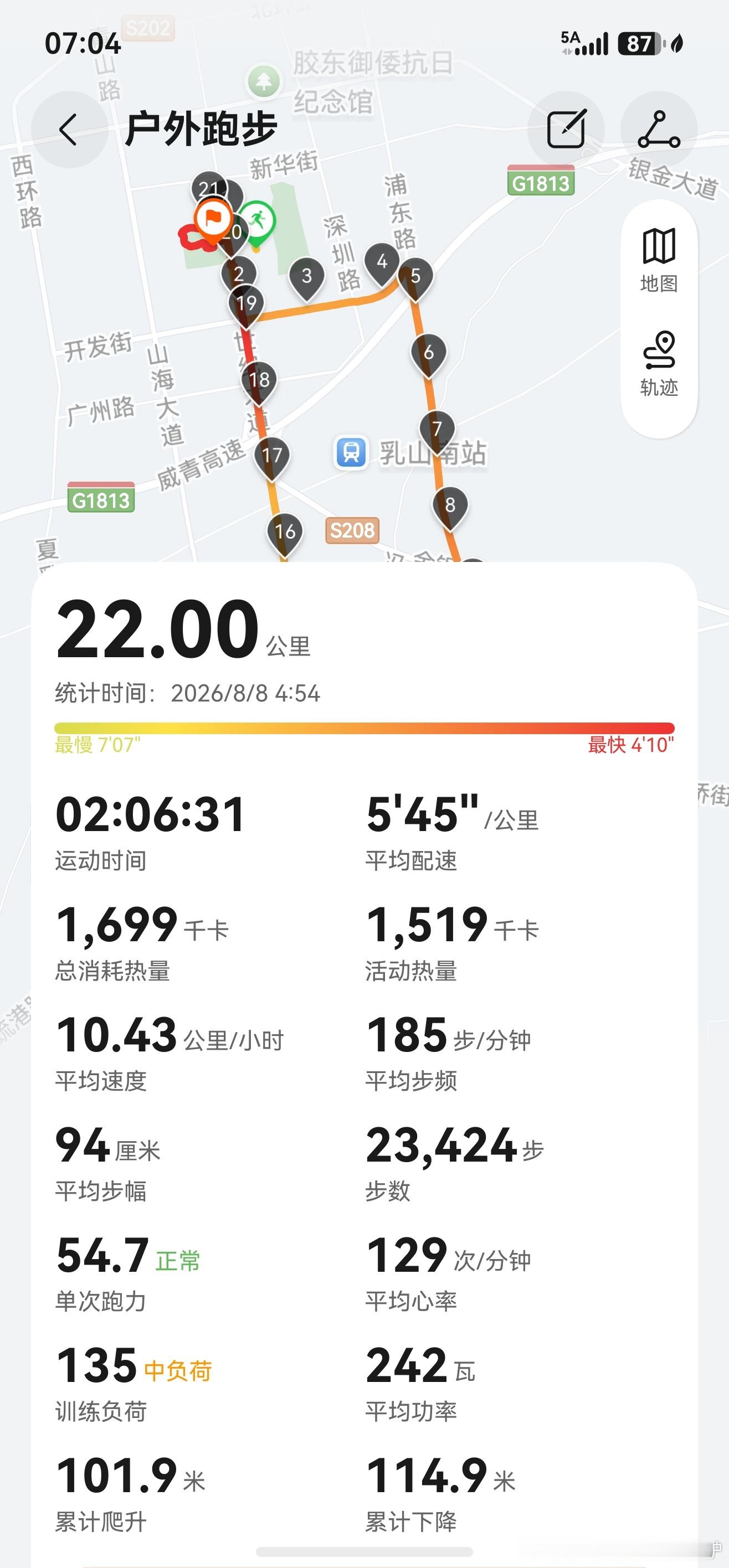 跑步秋天的第一杯汗水，我先干为敬了！气温一点也没降，只是多了些许北风，半马打卡完