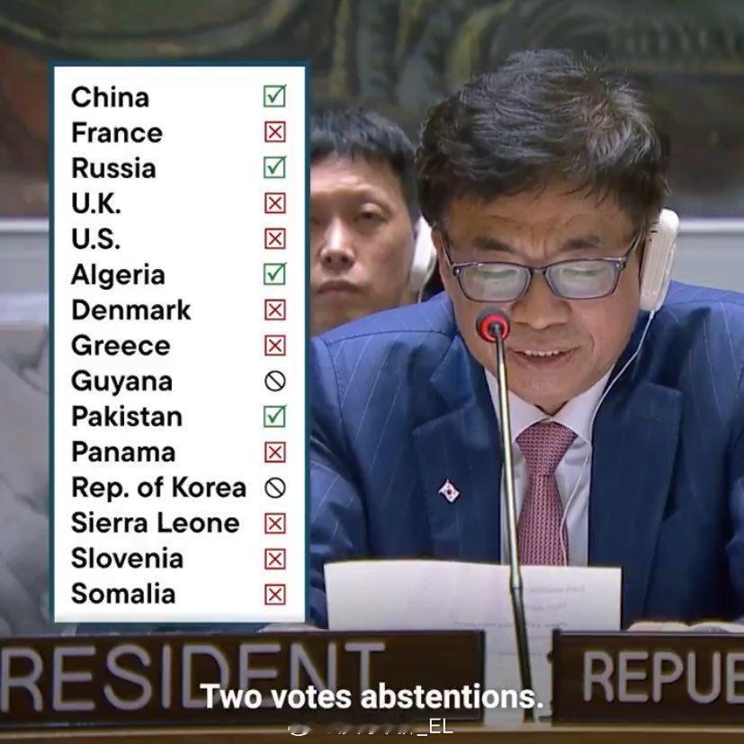 ⏰与俄罗斯昨天在安理会提出的延长伊朗制裁豁免的决议依然以4票赞成、9票反对和2票