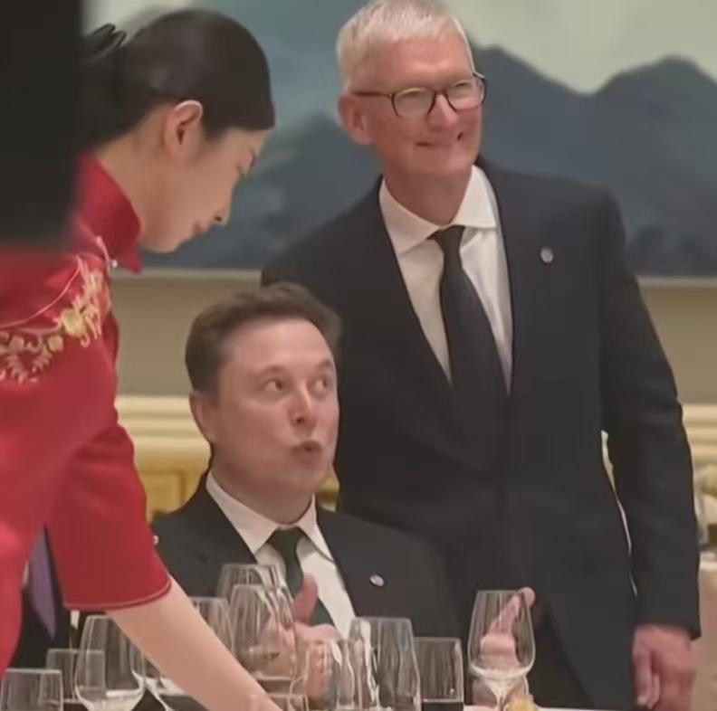 很多人不理解，说库克跟马斯克都是美国的商界大佬，为什么库克要在中国找马斯克合影？