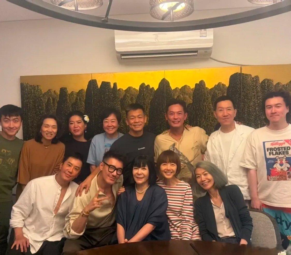 胡兵、毛宁和孙浩、鲁豫等好友一起聚餐，胡兵和毛宁看起来好年轻啊，网友却看着有白发