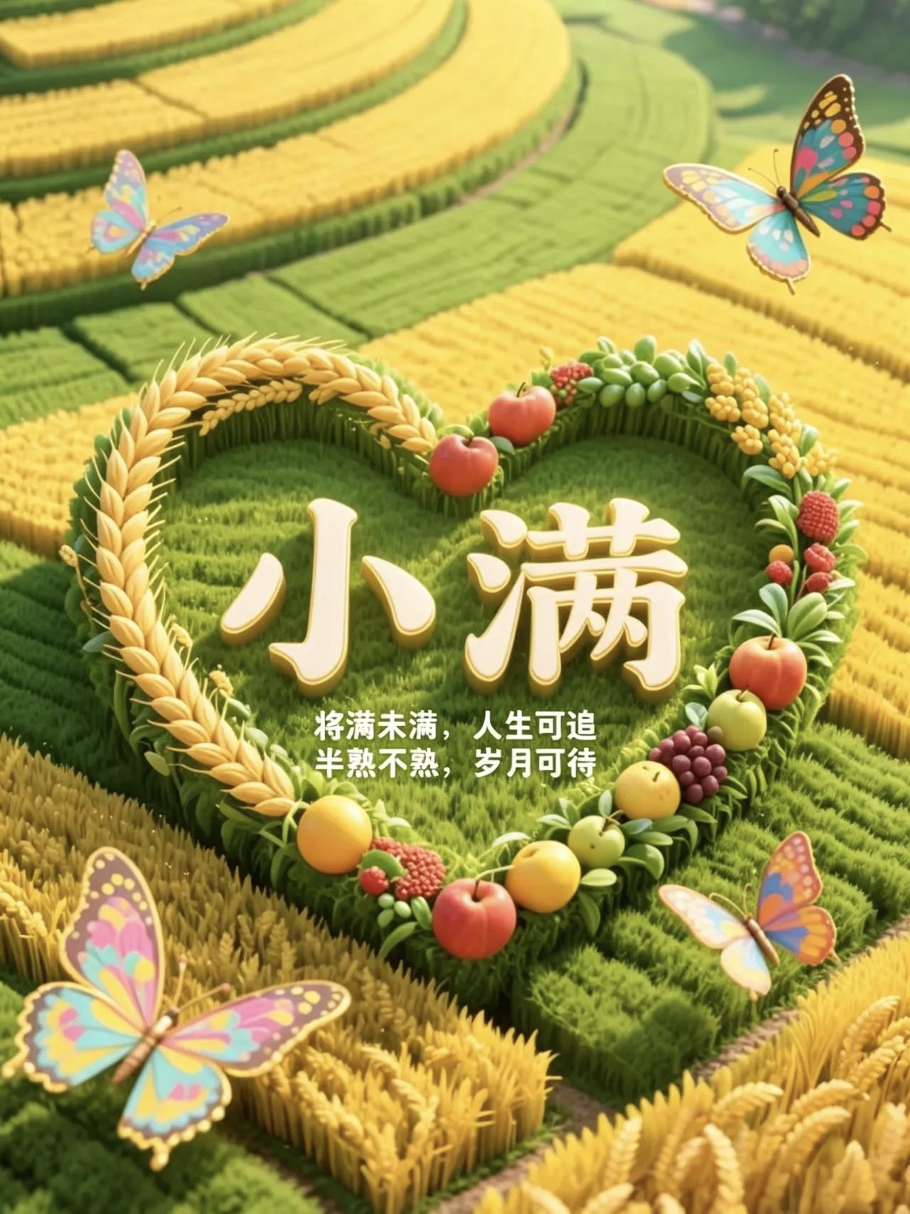 今日小满，二十四节气之一，小满小满江河渐满，万物小得盈满，愿美好如期而至，小满快