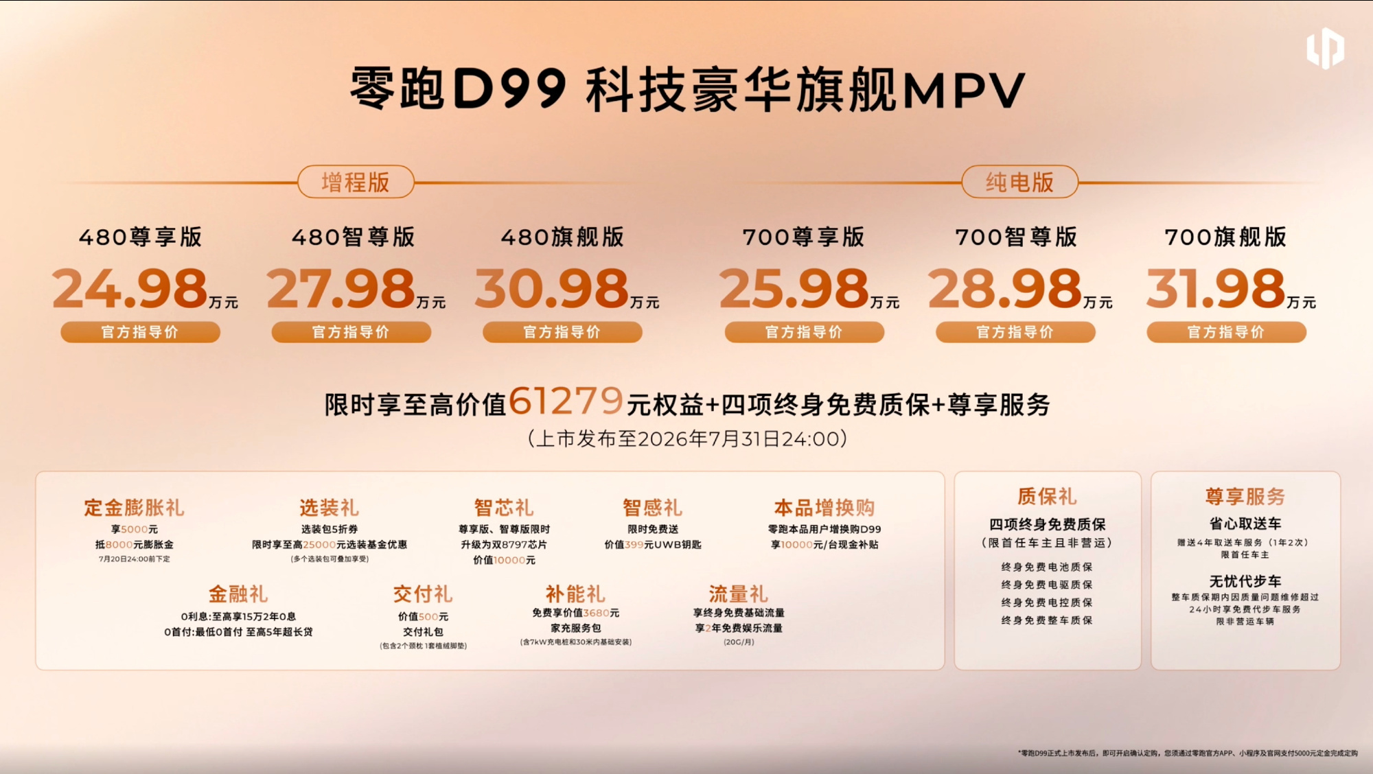 零跑D99这个定价真的太有竞争力了：24.98万起售先说硬实力：增程纯电480k