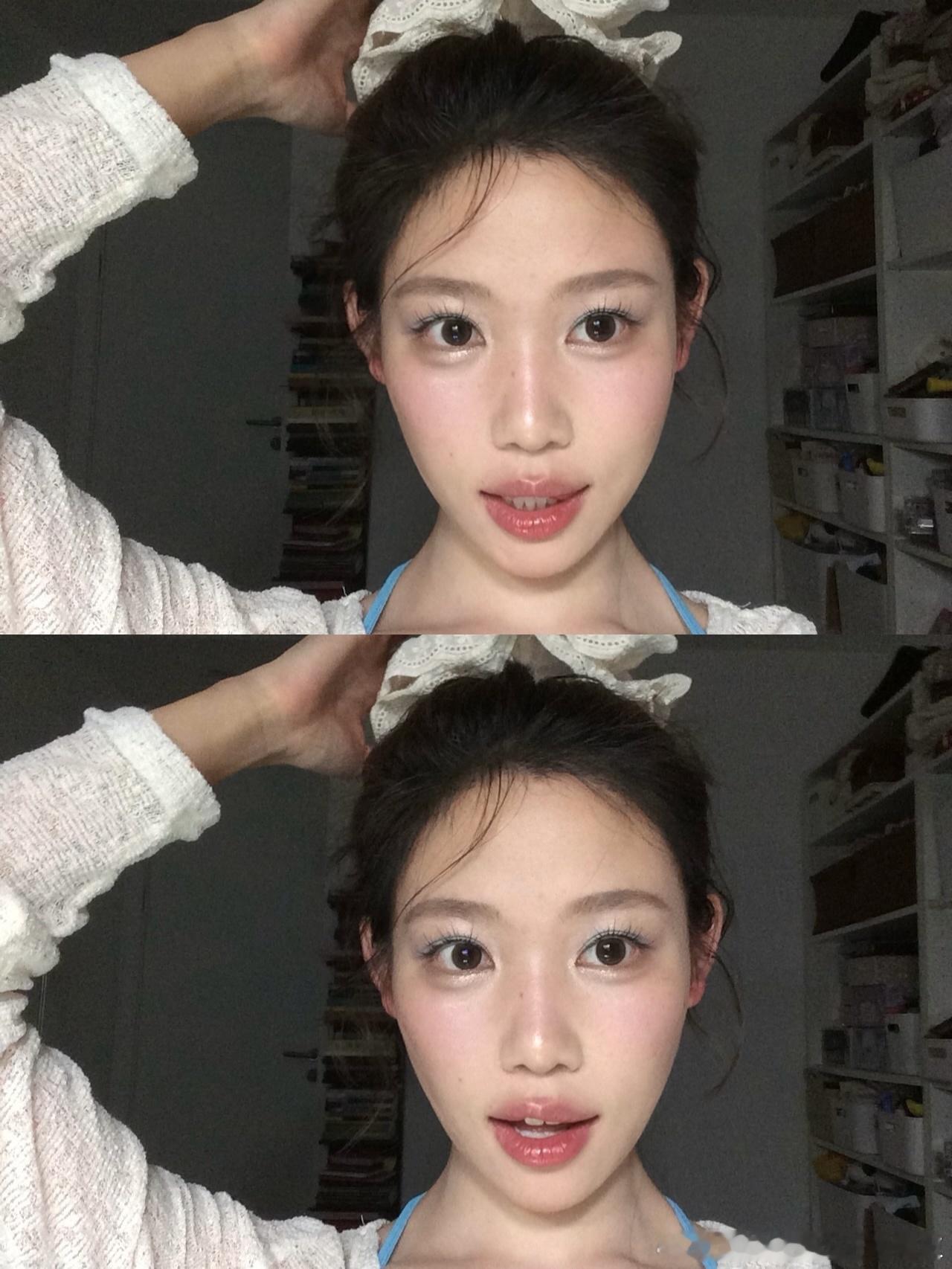 日系少粉底妆伤透我了好难化好看 尽力了