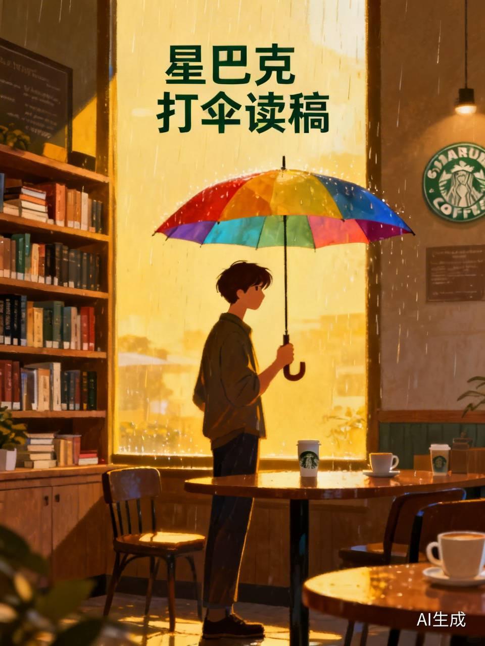 星巴克打伞读稿，太跌份
俗话说得好，“人要脸，树要皮”，可有些人为了那点流量，脸