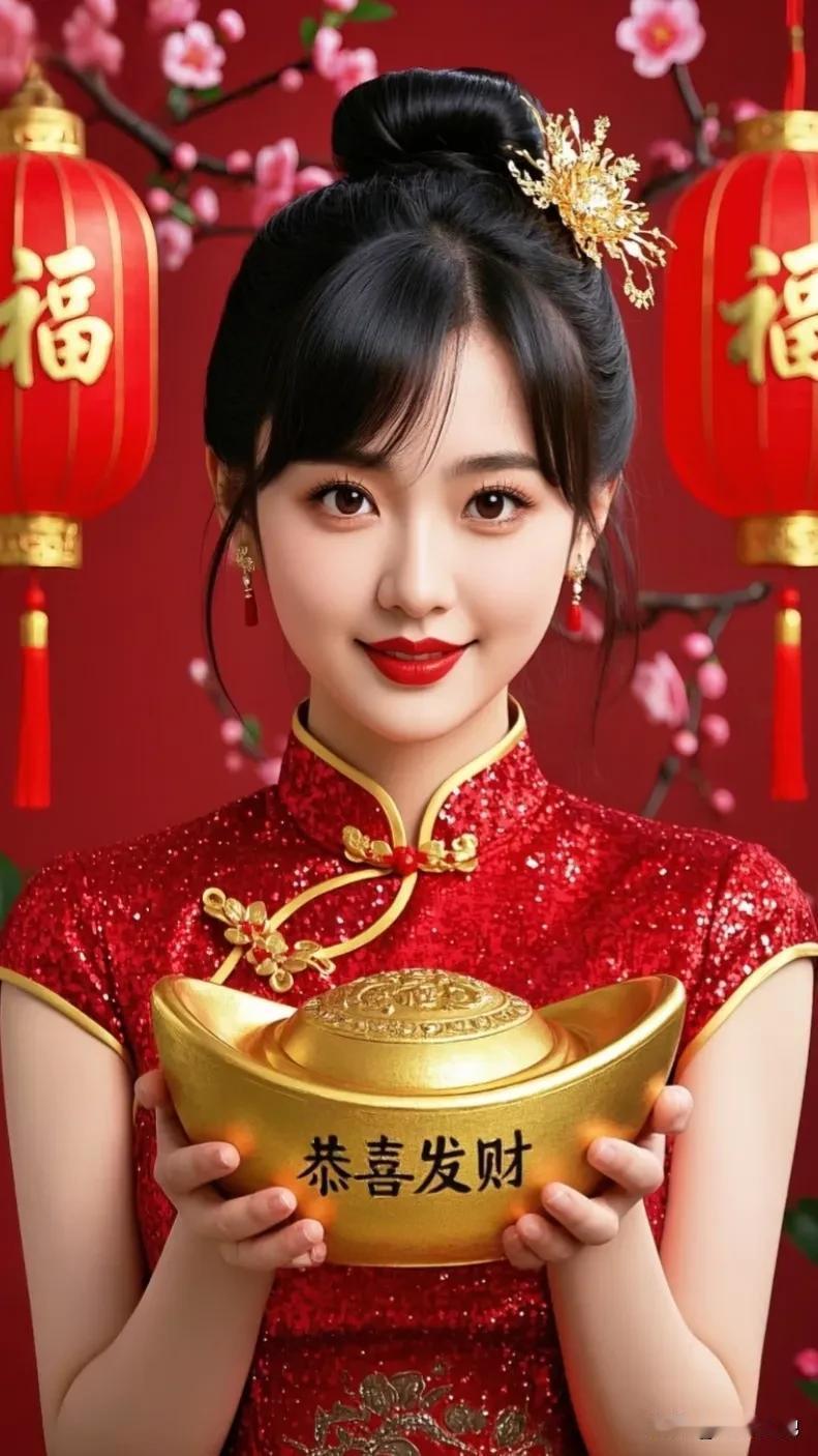 红妆总是给人一种喜气洋洋的感觉，特别适合新春这样的节日。每到新年，看到那些身着红