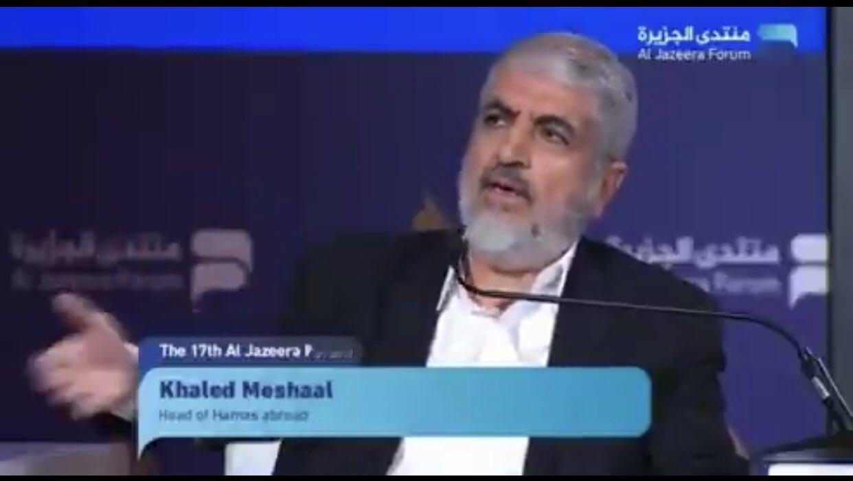 新闻快讯——哈马斯高级领导人哈立德·马沙尔：
“世界正在意识到，以色列是一个道德