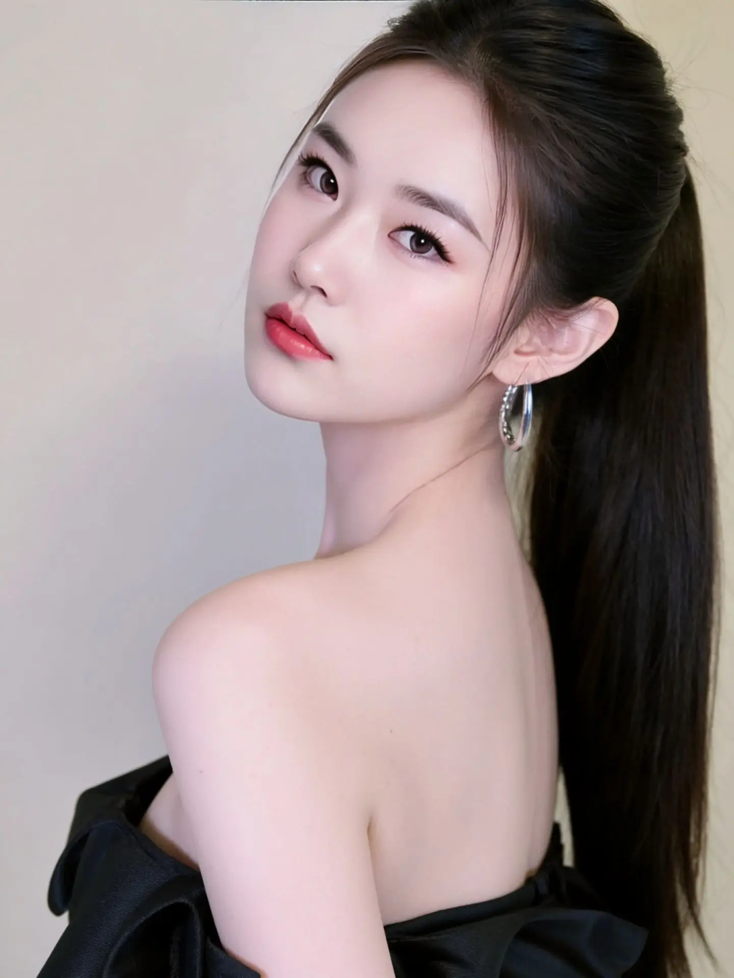 AI冷艳露肩照 ai创作