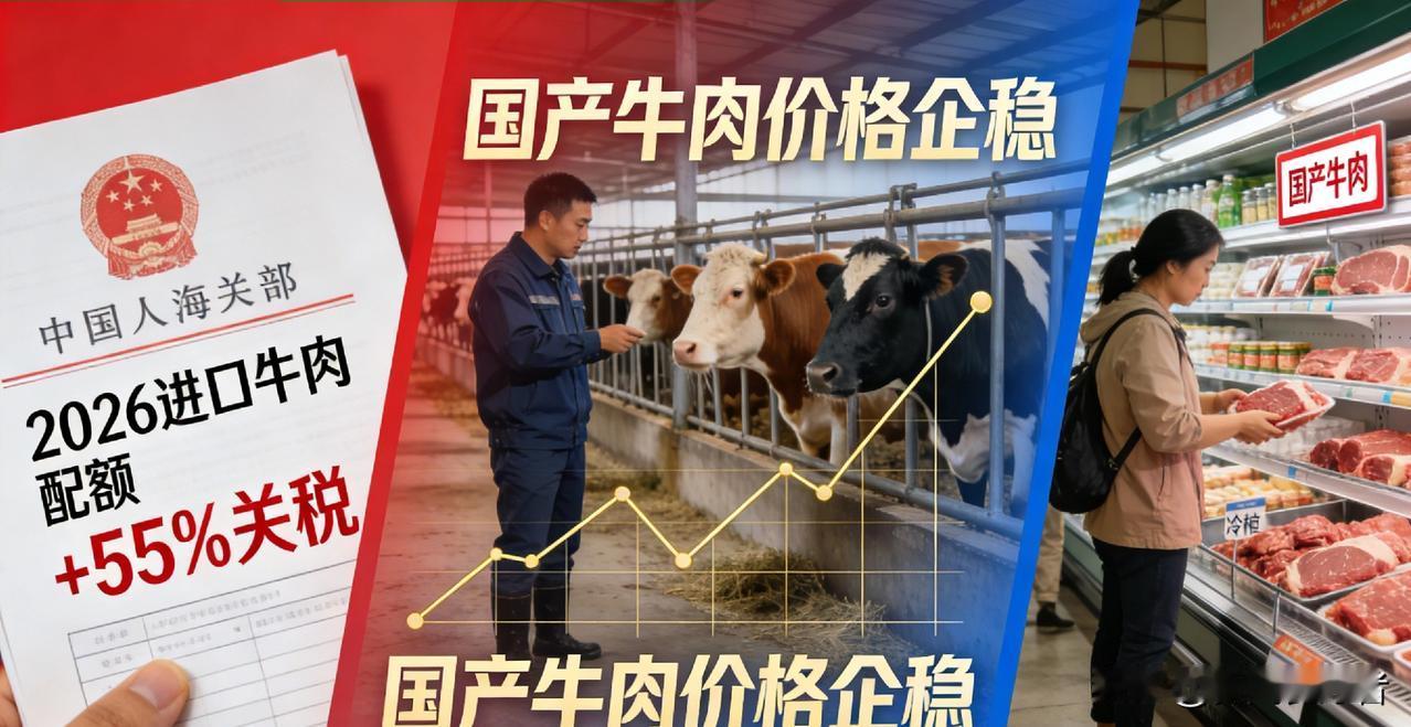 中国出手护民生！进口牛肉配额+55%加税，美国急疯，普通人吃肉更稳
 
为守护国