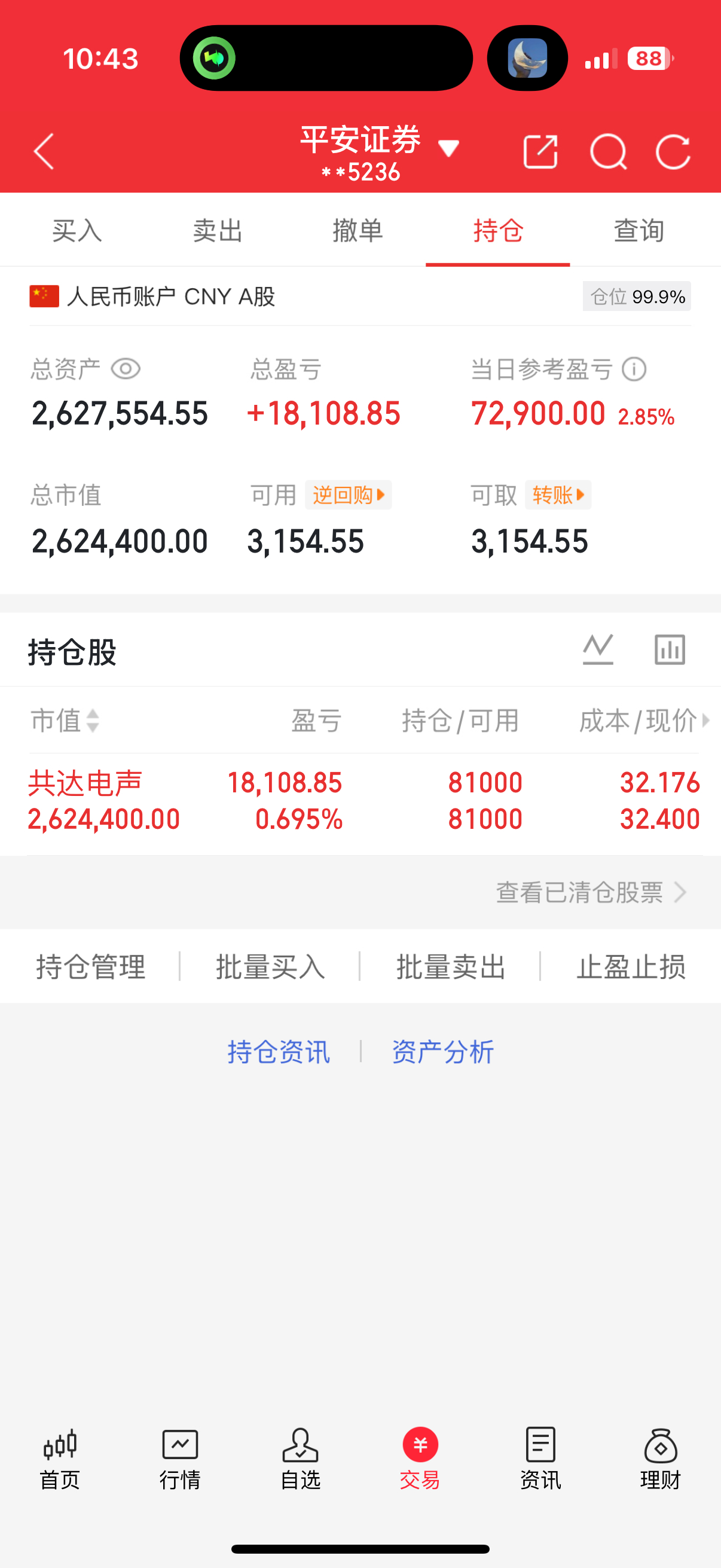 耐心持有，下午会回暖 ​​​