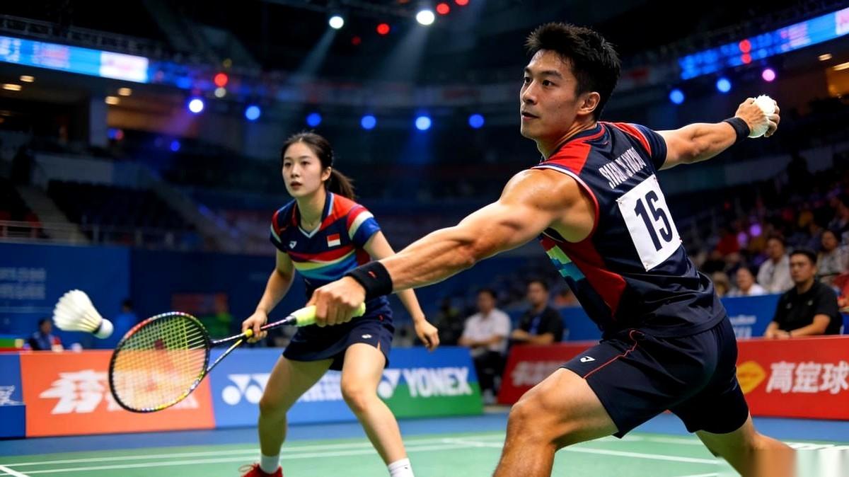 就为了一个后场球，对面那姑娘差点没用眼神把我杀了。
真的，那表情绝了，摊开手，撇