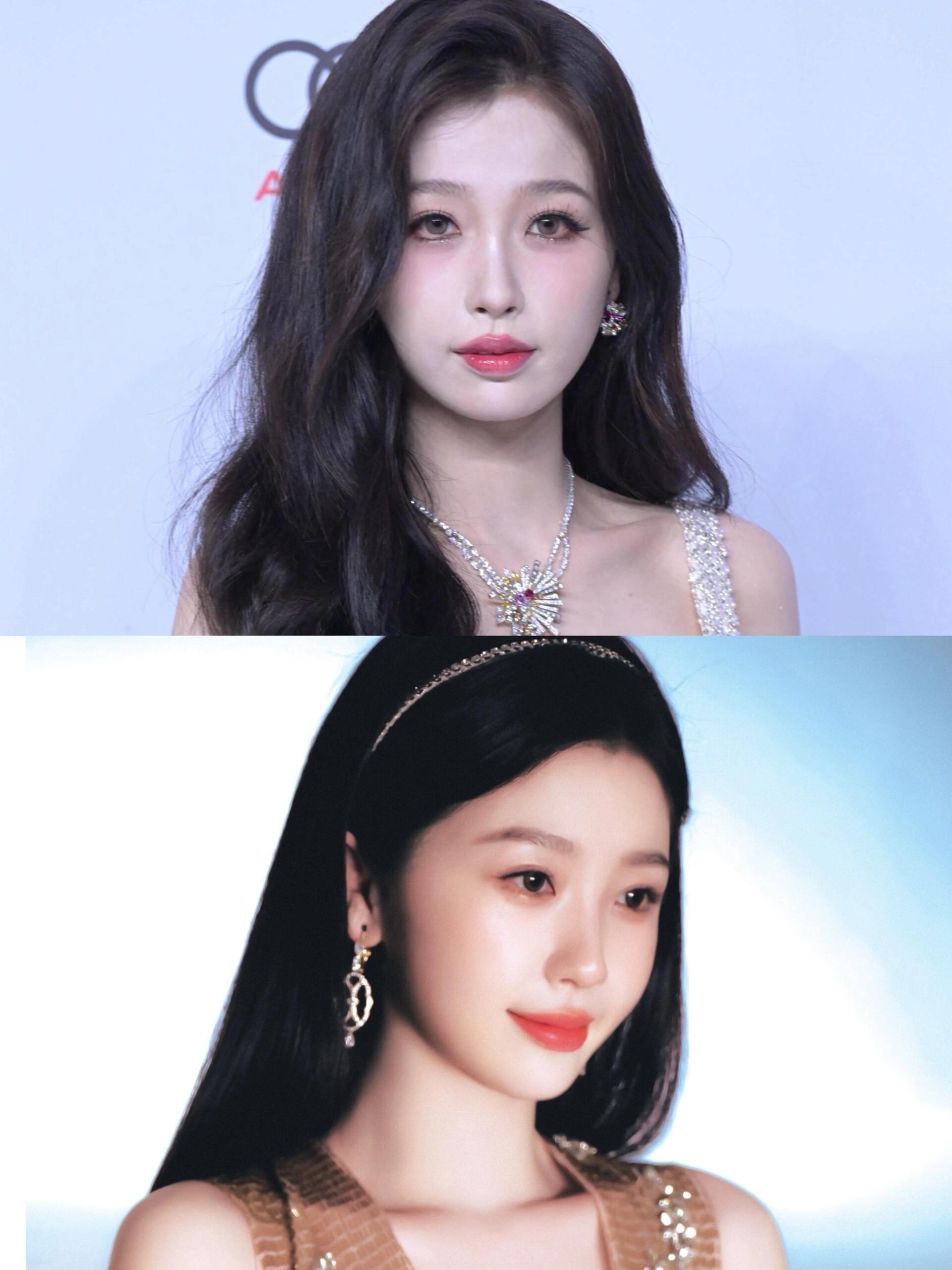 虞书欣还是听劝，从翻车网红妆到温柔千金妆，质感差距一目了然。 