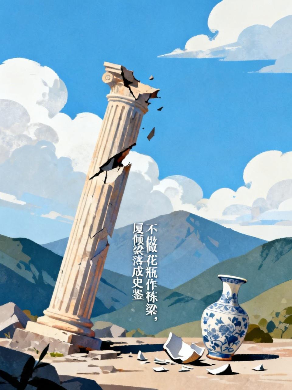 不做花瓶作栋梁，厦倾梁落成史鉴。