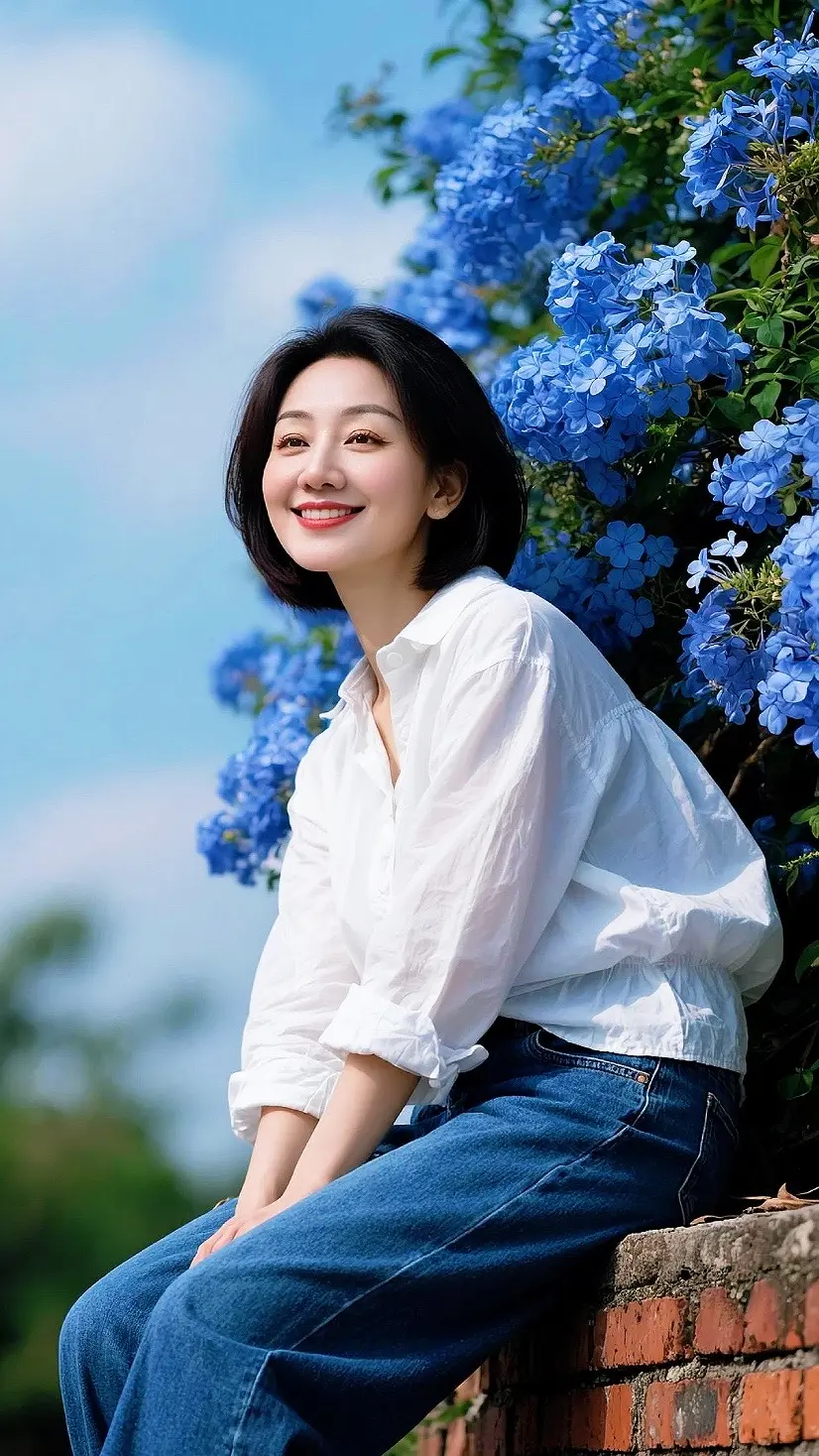 AI蓝花清新写真 随变ai随便玩 玩法达人广告分成伙伴计划