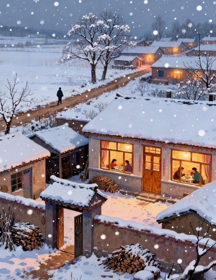 “  家人闲坐，灯火可亲 … ” 