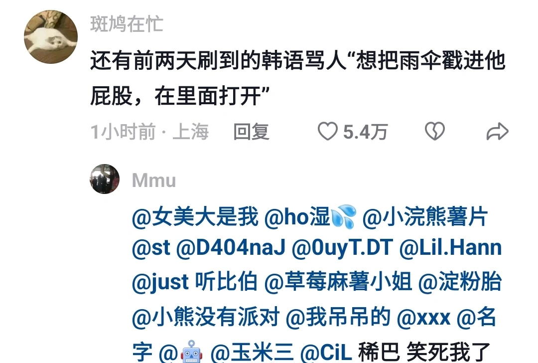哈哈哈哈哈韩国人骂人的造句能把我笑撅过去 ​​​
