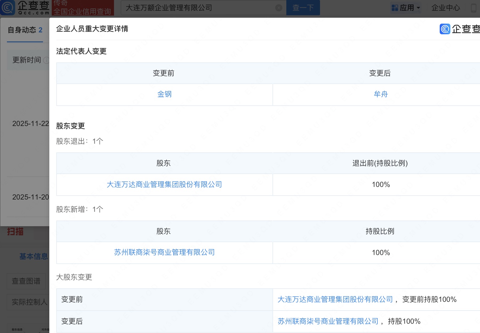 浙金信托接手万达商管旗下两公司