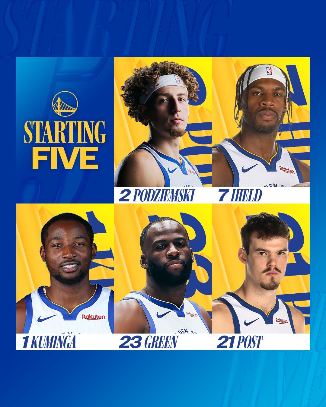 今天首发名单 刚好检验勇士新赛季替补的强度 ​​​