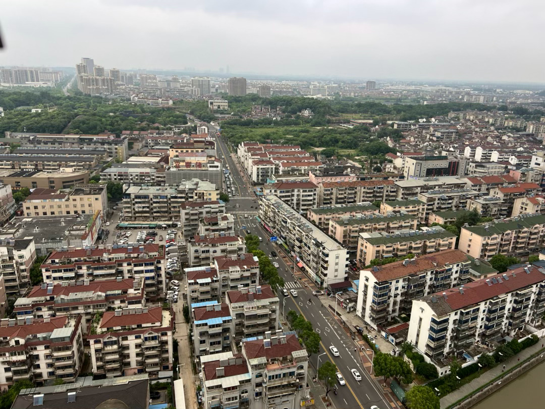 丁蜀镇白宕路俯瞰 宜兴·紫砂宾馆