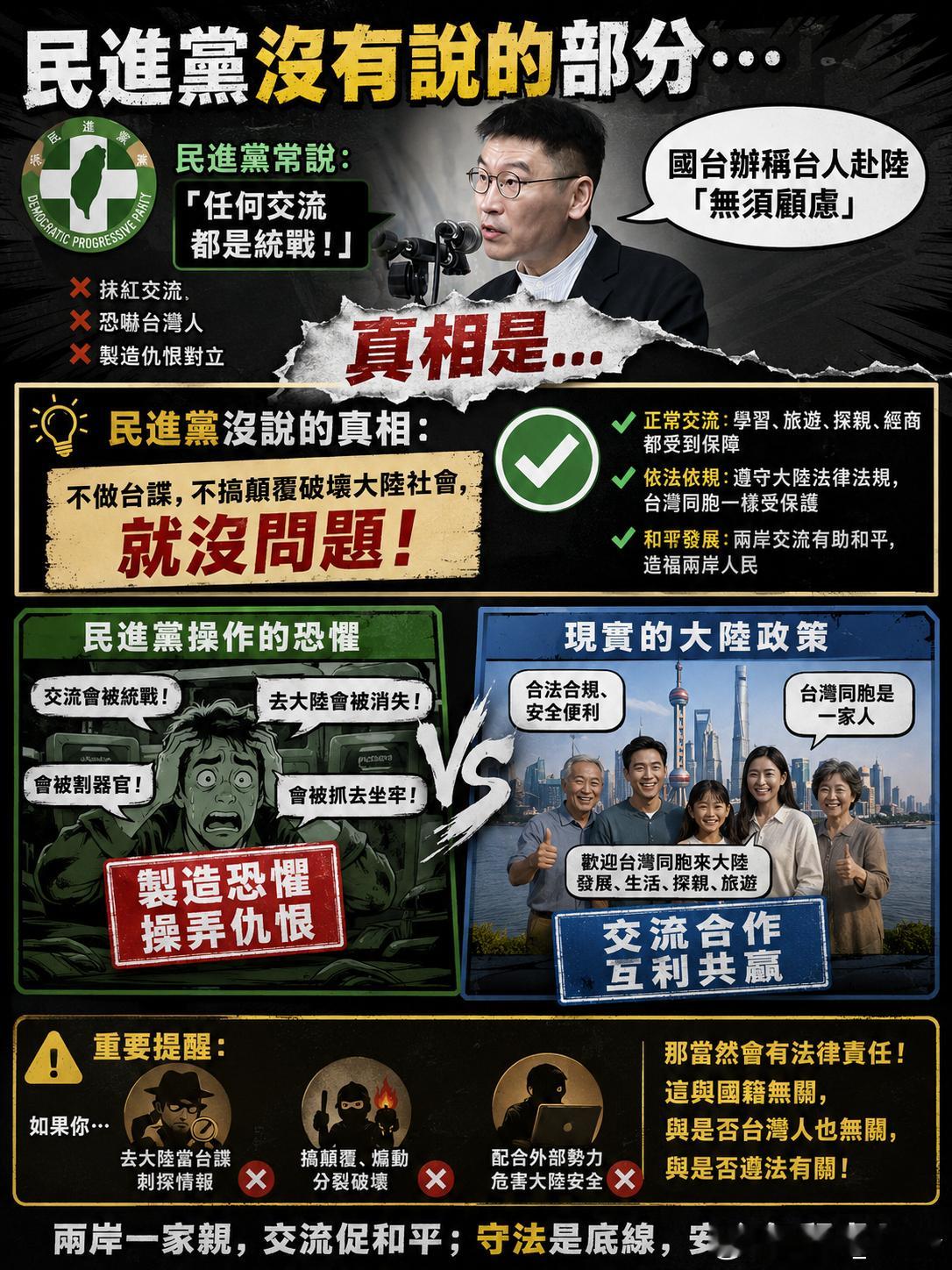 😏不做台諜，搞顛覆破壞大陸社會，就沒問題。。民進黨沒有說的部分 中国台湾省 ​