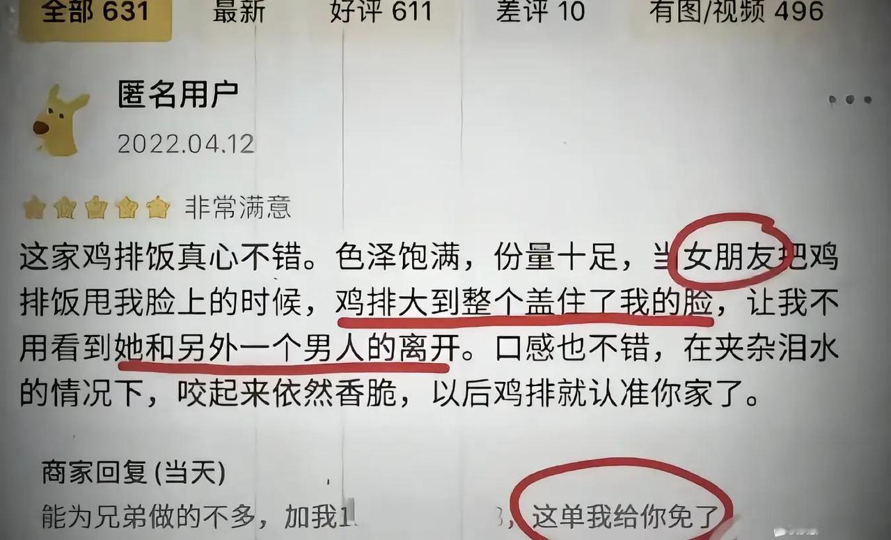 泪水打湿鸡排饭，又香又脆又想她。