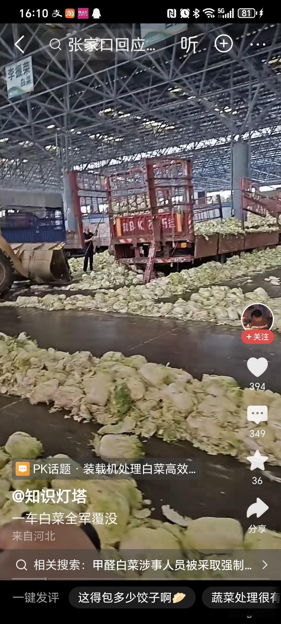 杨梅的事件刚过，又出现了蘸甲醛的大白菜，看来这些商人根本不能从别的事件里吸取教训