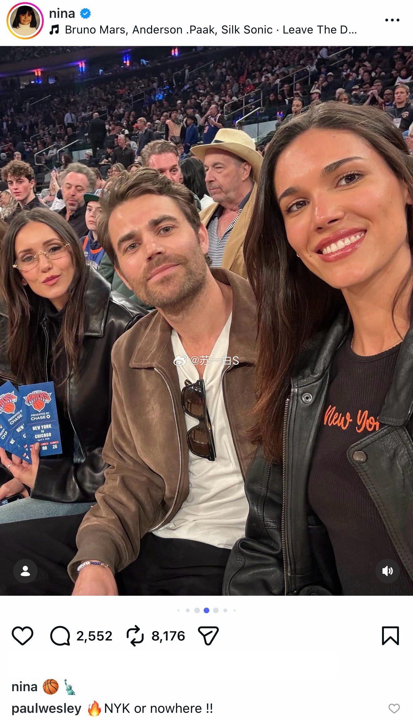 补发｜《吸血鬼日记》男女主——Paul Wesley和Nina Dobrev在球