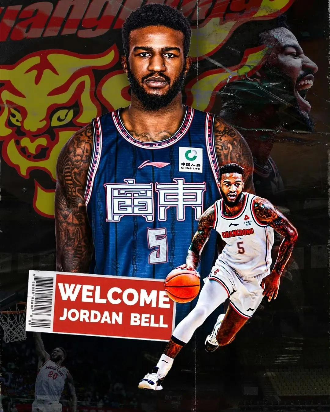 大外援终于到位！广东宏远签下乔丹贝尔！
乔丹·贝尔（Jordan Bell）19
