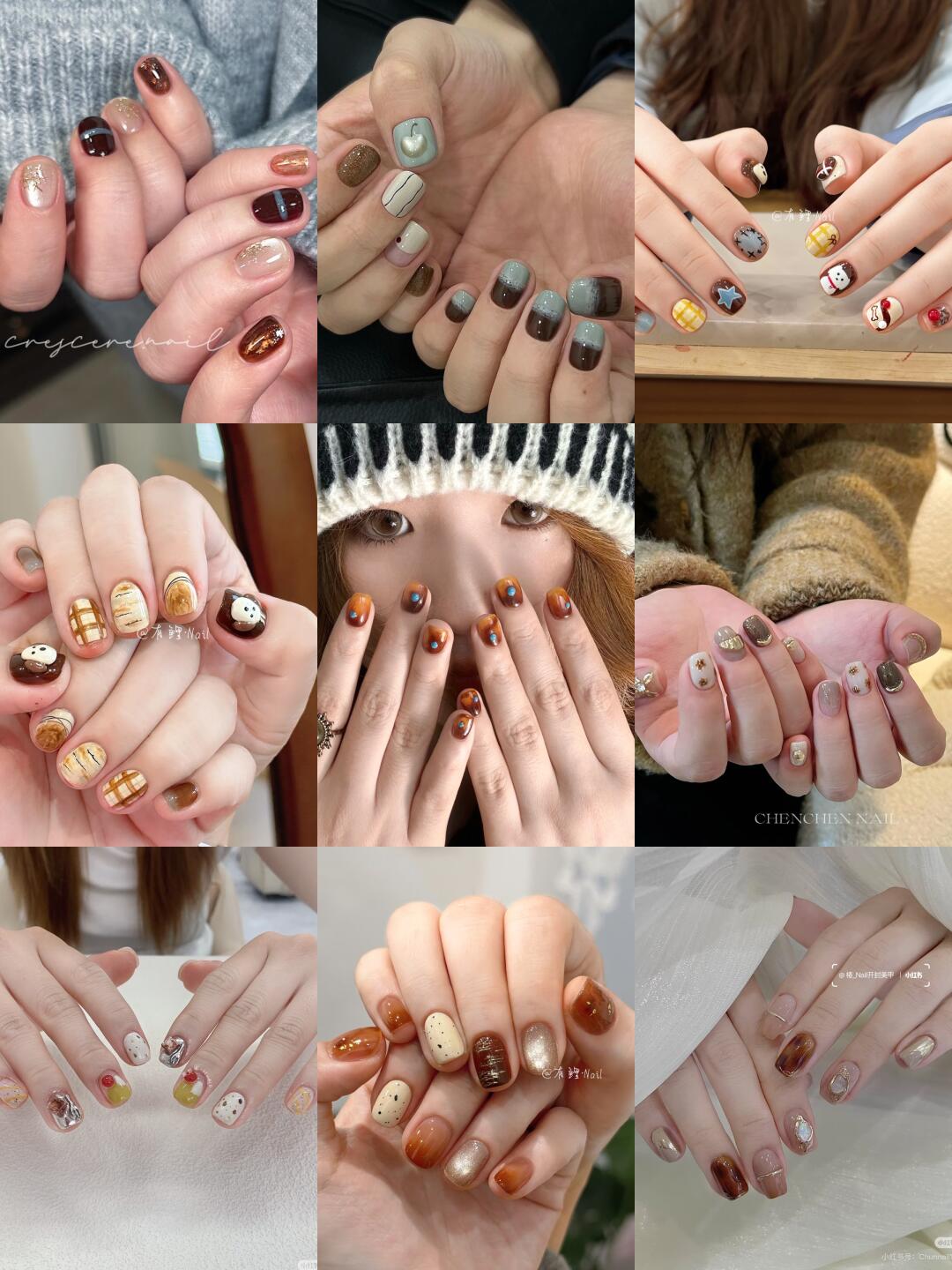 💅🏻公主请换美甲！秋冬海盐系短甲来啦～
